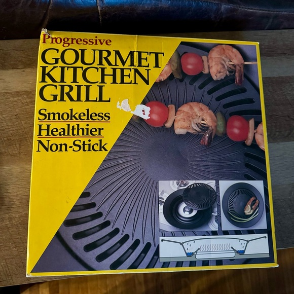 Progressive Gourmet Kitchen Grill Smokeless Healthier Non-Stick for Indoor New - Picture 1 of 5